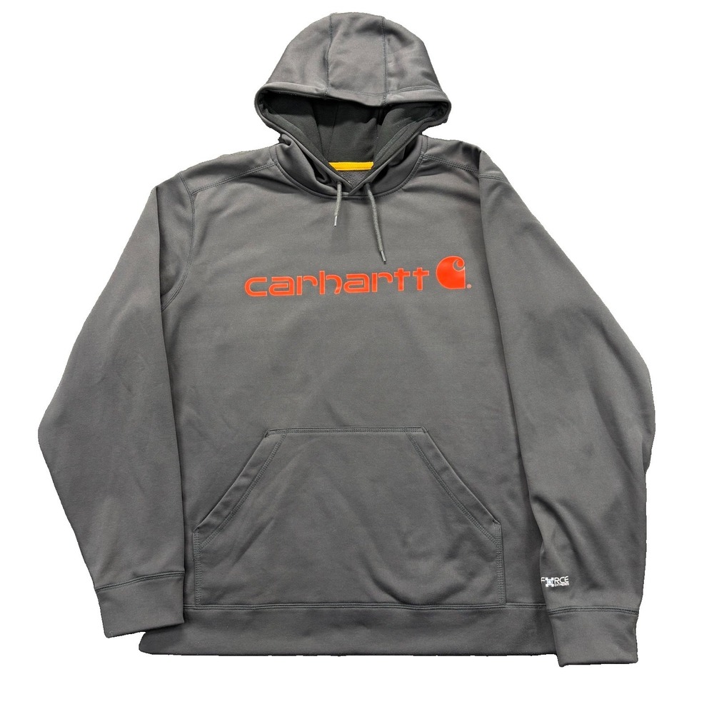 Carhartt Hoodie Mens‎ Large Relaxed Fit Force Extremes Pullover Gray Performance